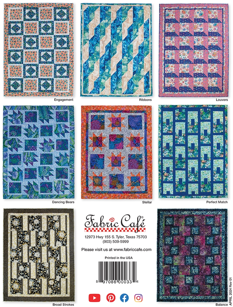 Fabric Cafe Quilts in a Jiffy 3 Yard Quilts