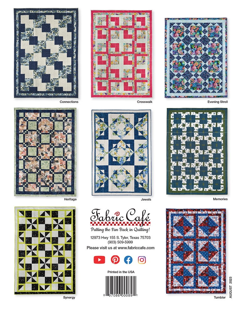 Fabric Cafe Quilts in a Jiffy 3 Yard Quilts