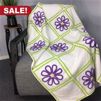 Purple Chenille Daisy finished quilt