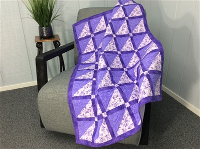 Purple Half Square Triangle Finished Quilt