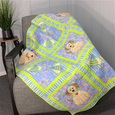 Puppies and Bees - Finished Quilt
