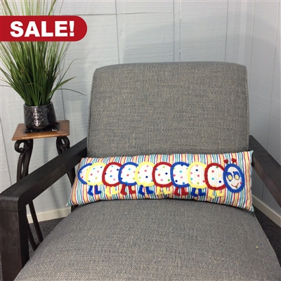 Caterpillar Pillow w/ Wavy Stripes - Primary Colors