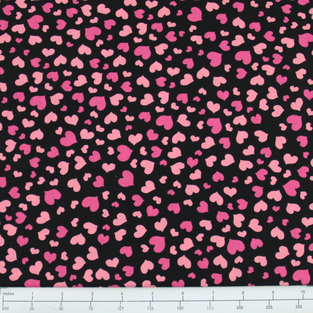 Loralie Designs Mini Hearts Black Fabric Yard