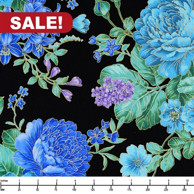Michael Miller Fabrics Opulent Bouquet DM10570-BLUE-D - By The Yard