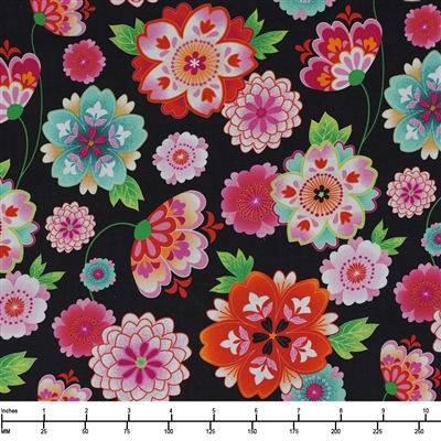 Michael Miller Fabrics Garden Dreams DCX10619-BLAC-D - 32-inch EOB Special