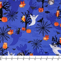 Clothworks Haunted Hollow Spooky Forest Y3517-31 Royal Blue