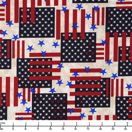 Marshall Dry Goods Patriotic 49025 Antique - By The Yard