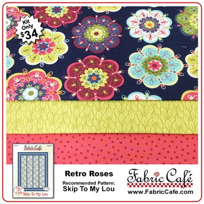 Retro Roses - 3 Yard Quilt Kit