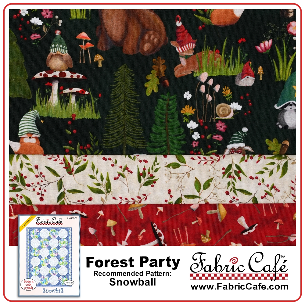 Bright Forest Island Leaves 3 Yard Quilt Top Bundle